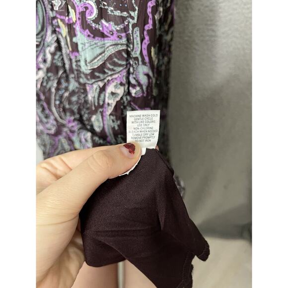 Halter Maxi Dress Medium Paisley Empire Waist Stretch Beach Y2K Western Hippie - Picture 7 of 16